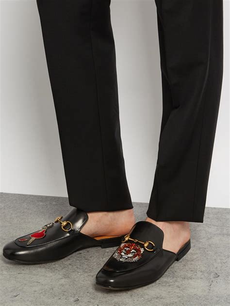 black gucci loafers mens|gucci backless loafers men.